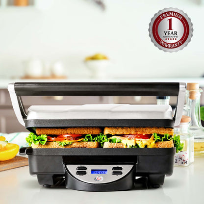 Ovente Panini Press Grill Sandwich Maker GP1000BR