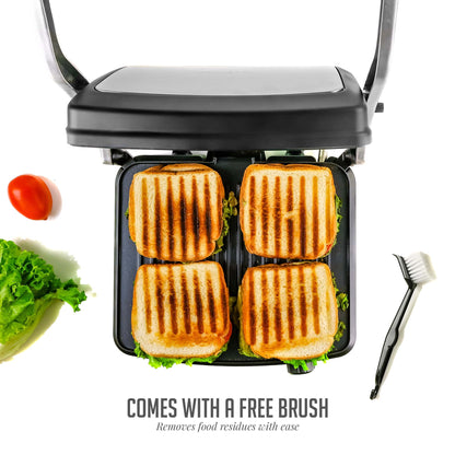 Ovente 4-Sandwich Panini Grill GP1861BR