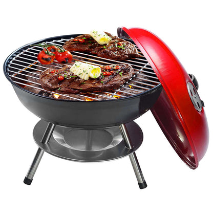 Ovente Portable Charcoal Grill with Dual-Venting System GQR0400BR