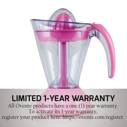 Ovente 34-oz Electric Citrus Juicer with 2 Auto-Reversing Cones JE1034W