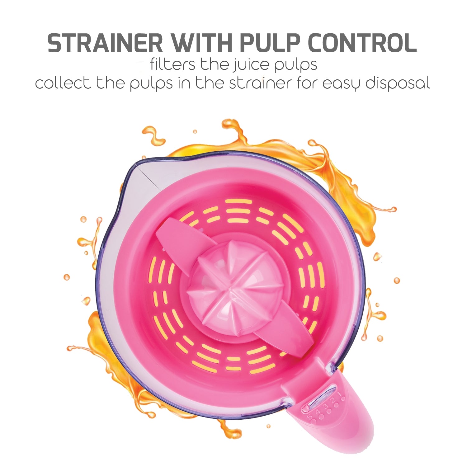 Ovente 34-oz Electric Citrus Juicer with 2 Auto-Reversing Cones JE1034P