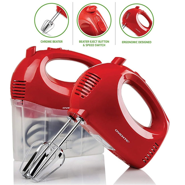Ovente Ultra Power 5-Speed Hand Mixer HM151R