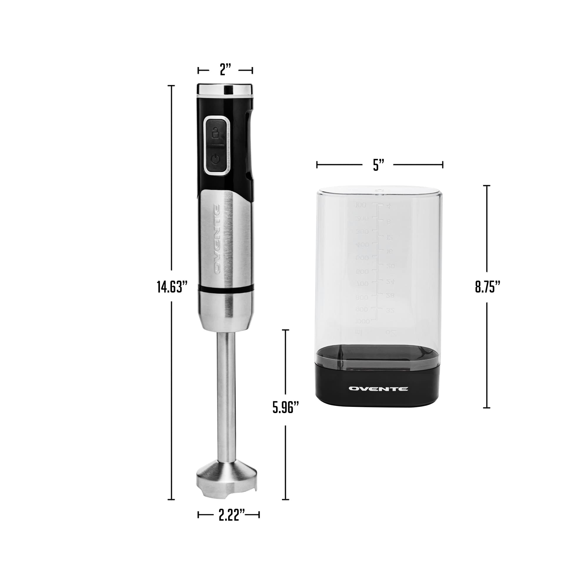 Ovente 200W Cordless Hand Blender HR981B