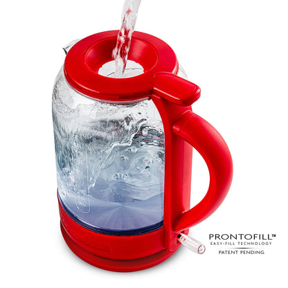 Ovente 1.5 Liter Electric Glass Hot Water Kettle with ProntoFill Technology KG516 Series