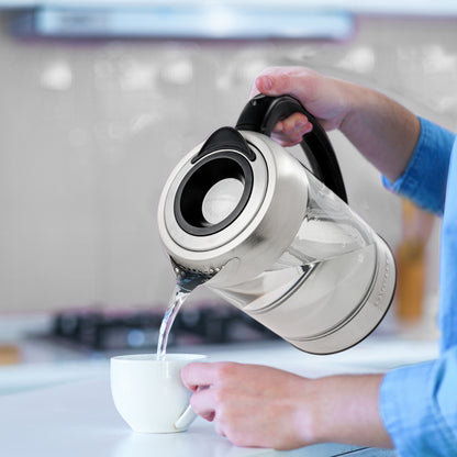 Ovente 1.7 Liter Glass Electric Hot Water Kettle With ProntoFill Technology KG612S