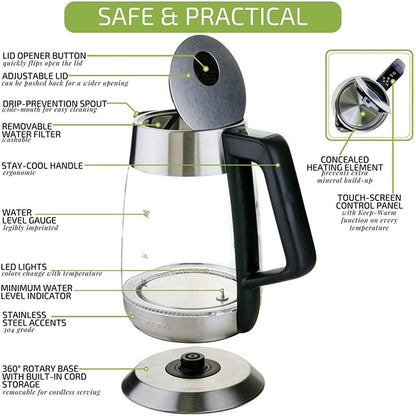 Ovente Glass Electric Kettle