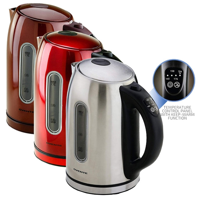 Ovente Stainless Steel Electric Kettle BPA-Free 1.7L
