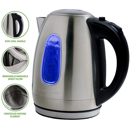 Ovente Stainless Steel Electric Kettle BPA-Free 1.7L