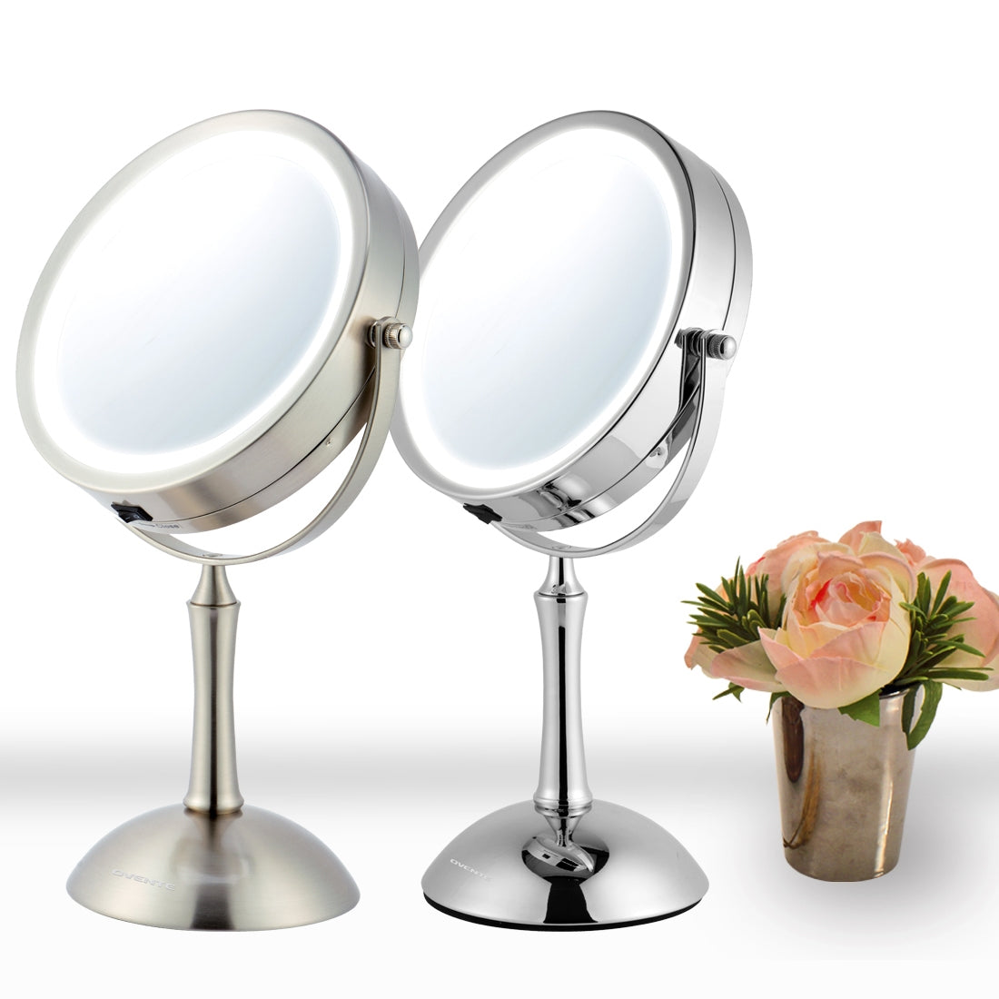Ovente 7” Double Sided Tabletop Vanity Mirror with LED Light MDT70 Series