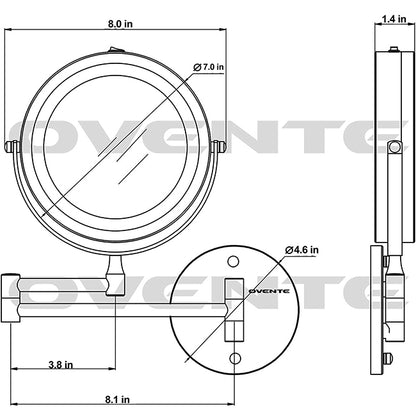 Wall Mount LED Lighted Makeup Mirror