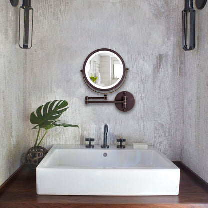 Ovente 8.5” Double Sided Wall-Mounted Vanity Mirror with LED Light MFW85 Series