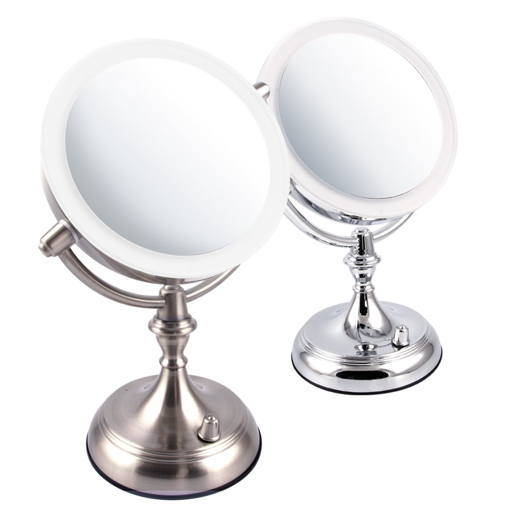Ovente 7.5” Double Sided Tabletop Vanity Mirror with LED Light MGT75 Series
