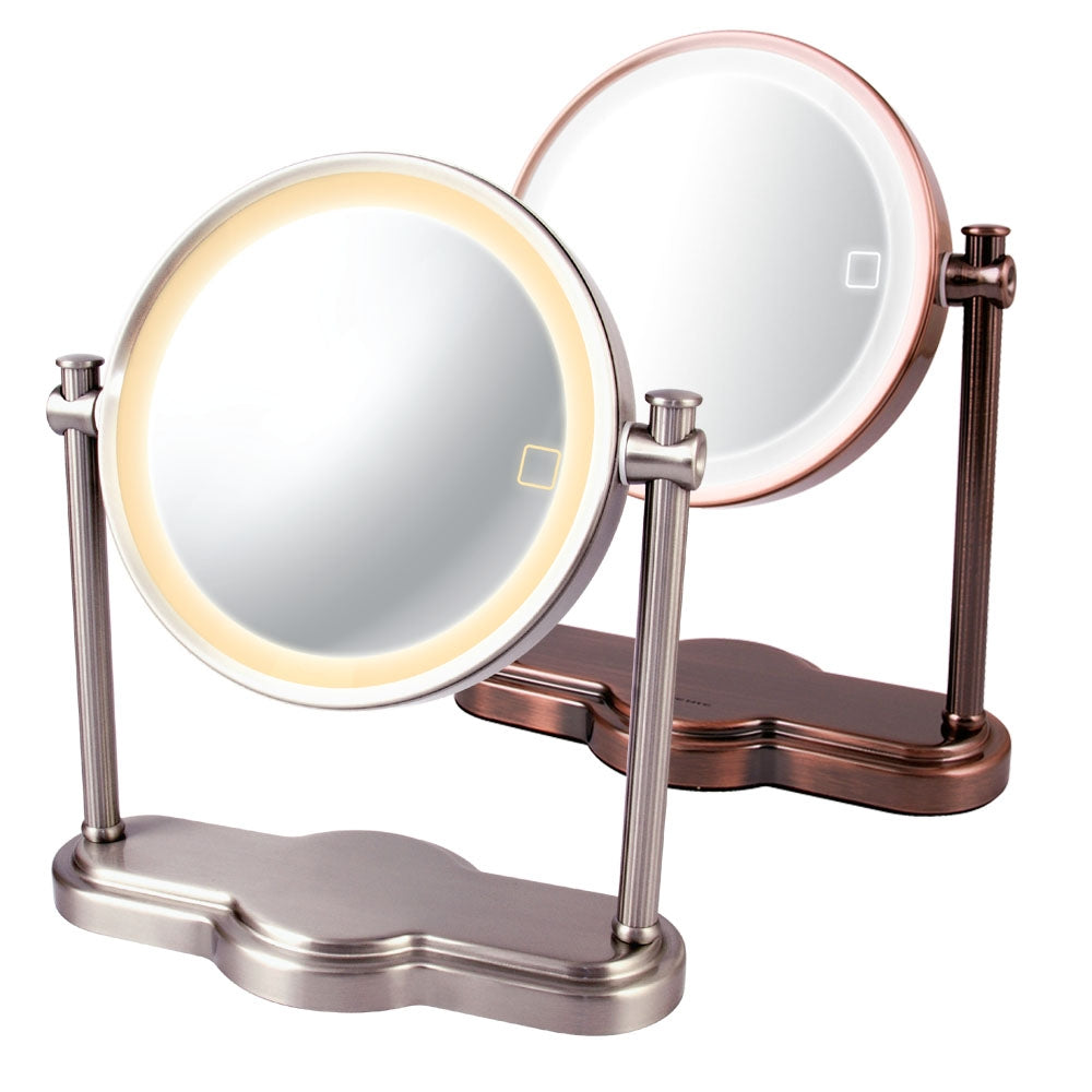 Ovente 8” Double Sided Tabletop Vanity Mirror with 3-Tone LED Light MHT80 Series