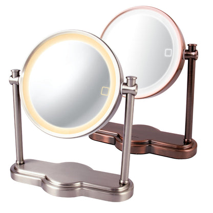 Ovente 8” Double Sided Tabletop Vanity Mirror with 3-Tone LED Light MHT80 Series