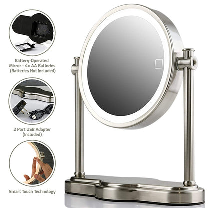 LED Lighted Tabletop Vanity Mirror