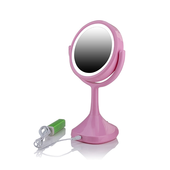 Ovente Dual-Sided LED Tabletop Makeup Mirror, Baby Pink (MMT06P1x5x)