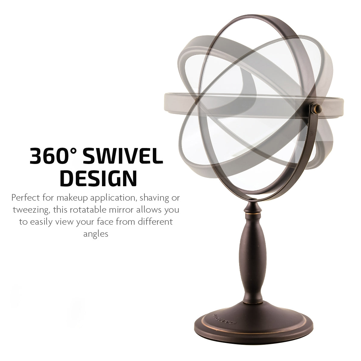 Ovente 8” Double Sided Tabletop Vanity Mirror MNLAT80ABZ1X7X