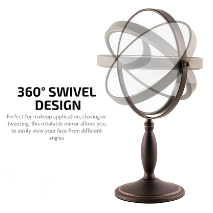 Ovente 8” Double Sided Tabletop Vanity Mirror MNLAT80ABZ1X7X