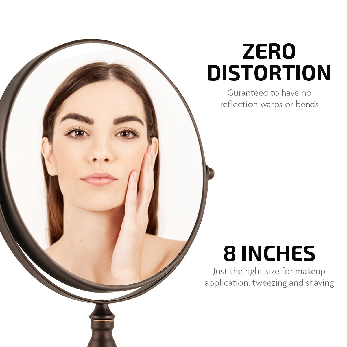 Ovente 8” Double Sided Tabletop Vanity Mirror MNLAT80ABZ1X7X