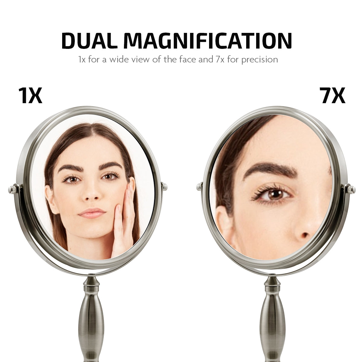 Ovente 8” Double Sided Tabletop Vanity Mirror MNLAT80BR1X7X