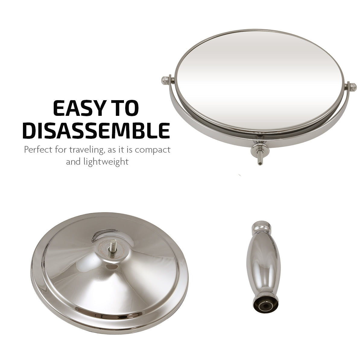 Ovente 8” Double Sided Tabletop Vanity Mirror MNLAT80BR1X7X