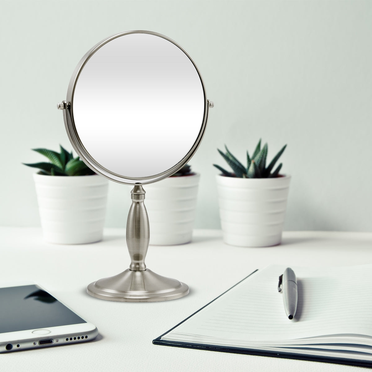 Ovente 8” Double Sided Tabletop Vanity Mirror MNLAT80BR1X7X