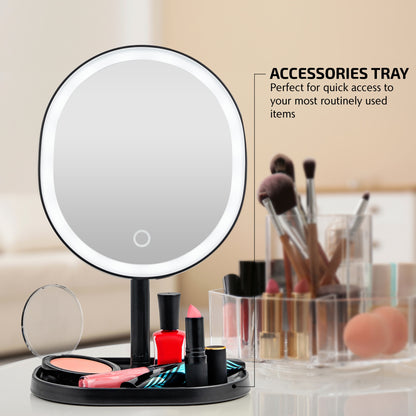 Ovente 8” Tabletop Vanity Mirror with LED Light MOT22 Series