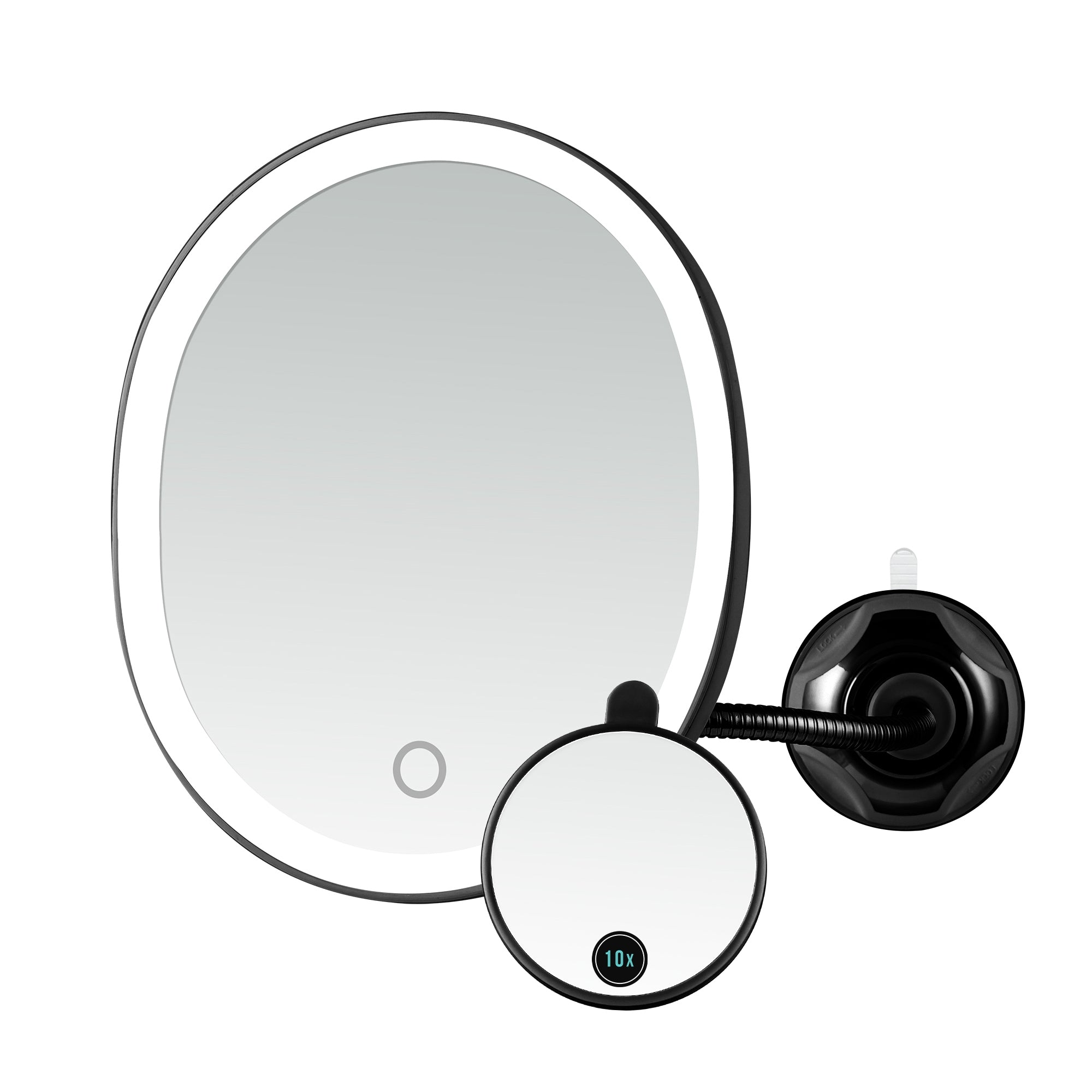Ovente 8” Vanity Mirror with Suction Mount and LED Light MOW22 Series