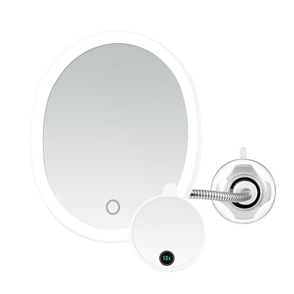 Ovente 8” Vanity Mirror with Suction Mount and LED Light MOW22 Series