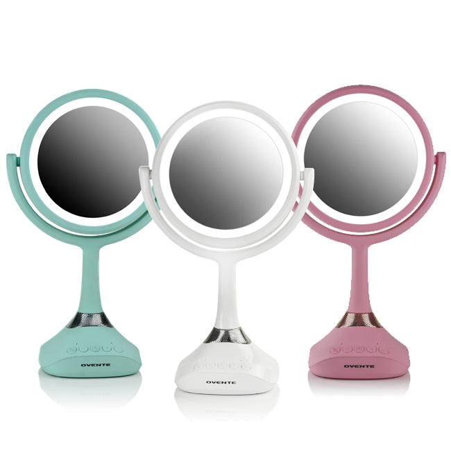 Ovente Tabletop Vanity Mirror with Speaker 6 Inches 