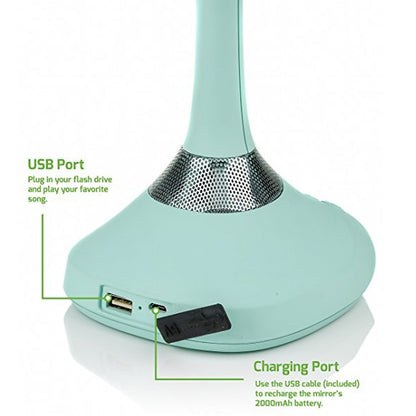 Ovente 6” Double Sided Tabletop Vanity Mirror with LED Light and Speaker MRT06 Series