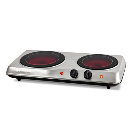 Ovente Double-Plate Infrared Glass Cooktop BGI102S