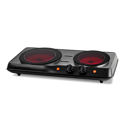 Ovente Double-Plate Infrared Glass Cooktop BGI102B