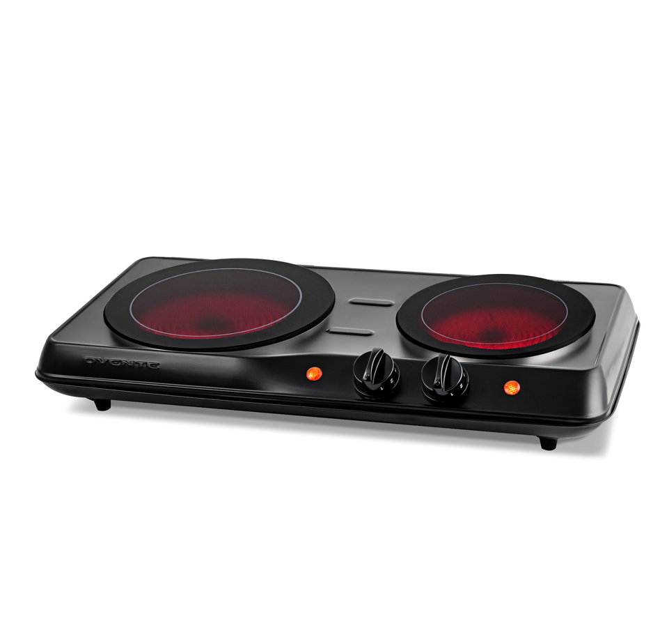 Ovente Double-Plate Infrared Glass Cooktop BGI102B