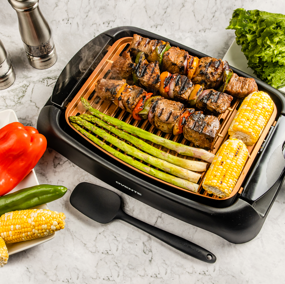 Ovente Indoor Grill with Non-Stick Copper Plate GD1632NLCO