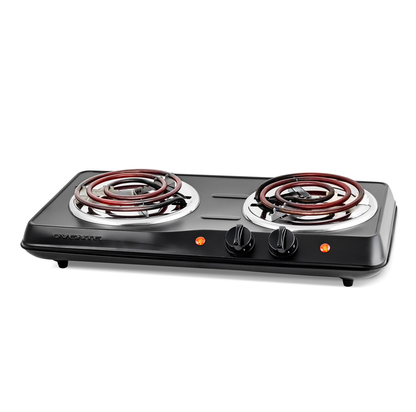 Ovente Electric Double Coil Burner Cooktop BGC102B
