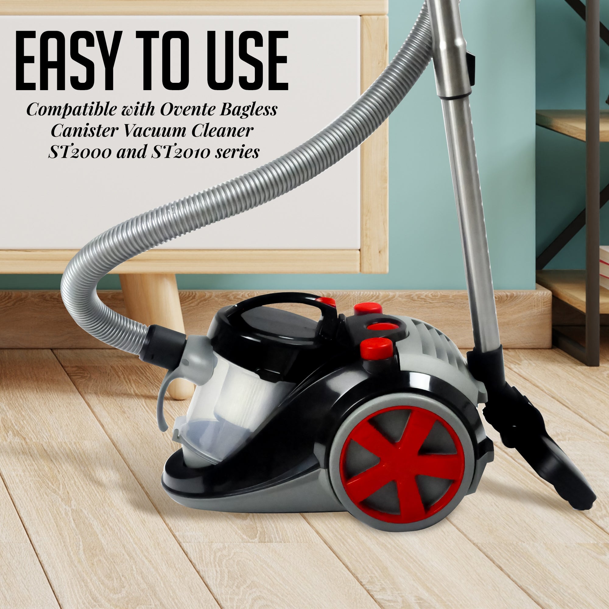 Ovente Replacement Vacuum Cleaner Hose for Bagless Canister Vacuum Cleaners ACPST2021