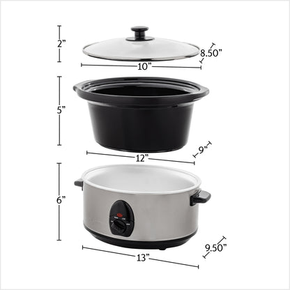 Ovente 3.5L Slow Cooker with Stoneware Crock