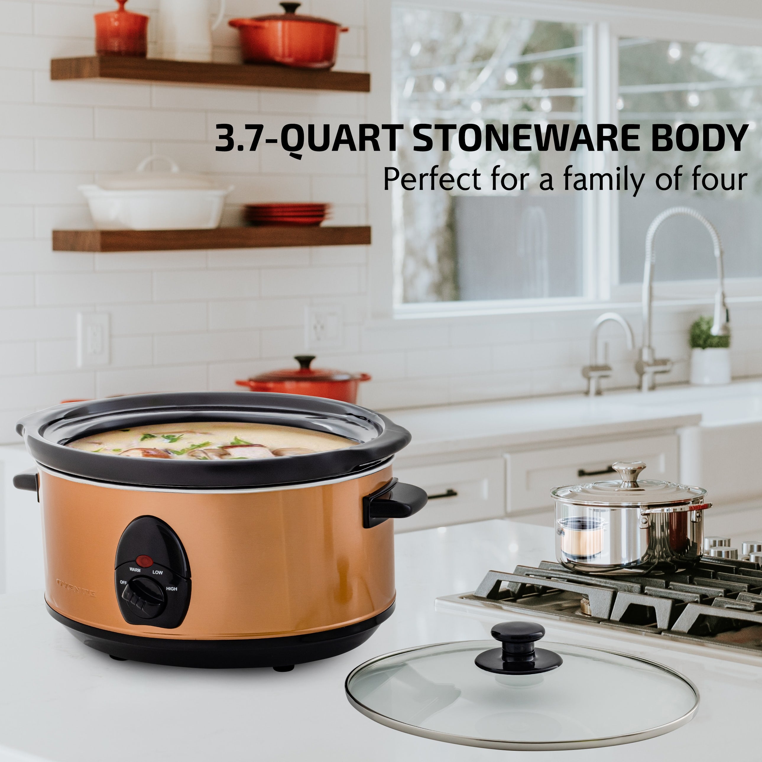Ovente 3.5L Slow Cooker with Stoneware Crock