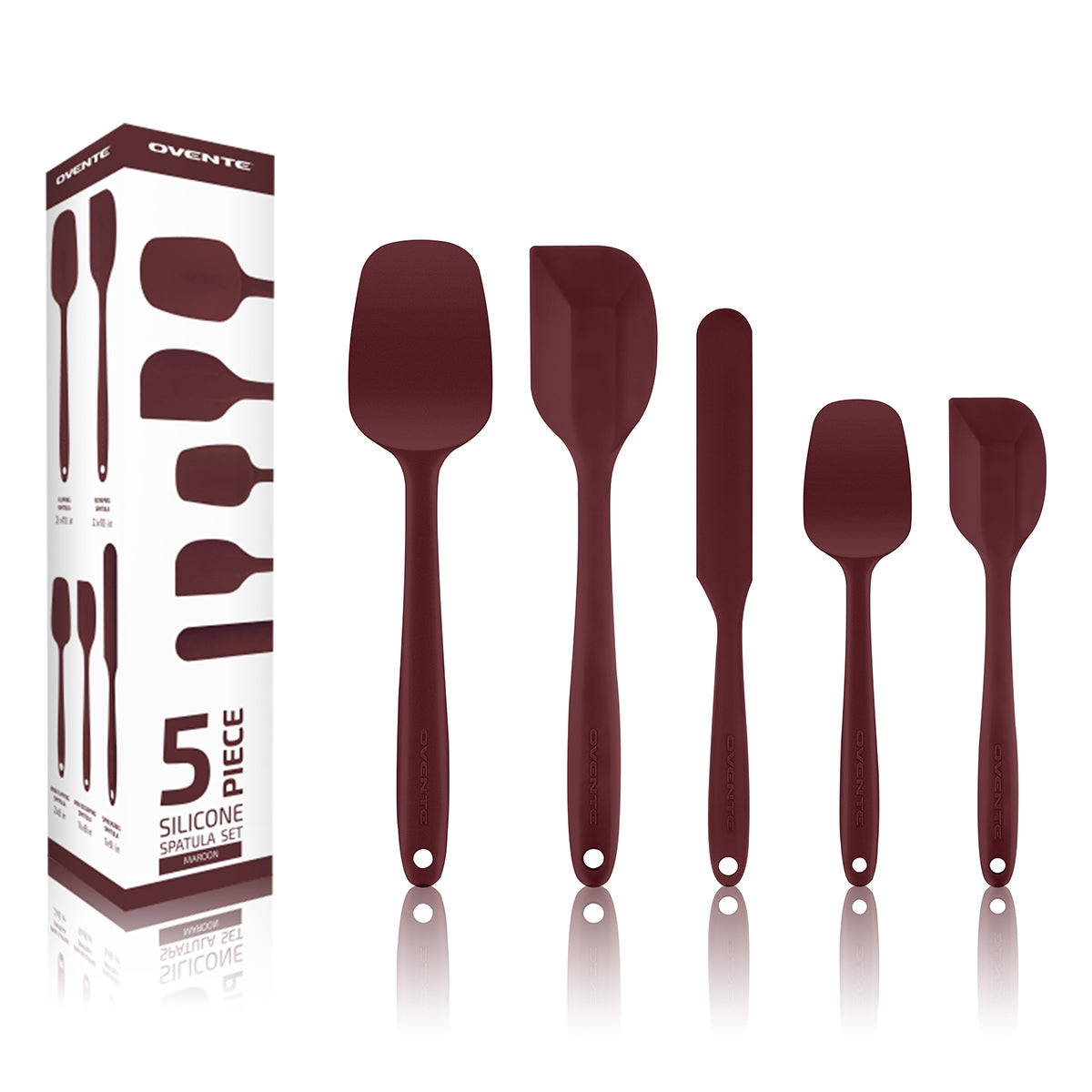 Ovente 5-Piece Stainless Steel Core Silicone Spatula Set SP12305 series