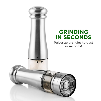 Ovente Electric Stainless Steel Salt and Pepper Grinder Set with Ceramic Blades SPD132S
