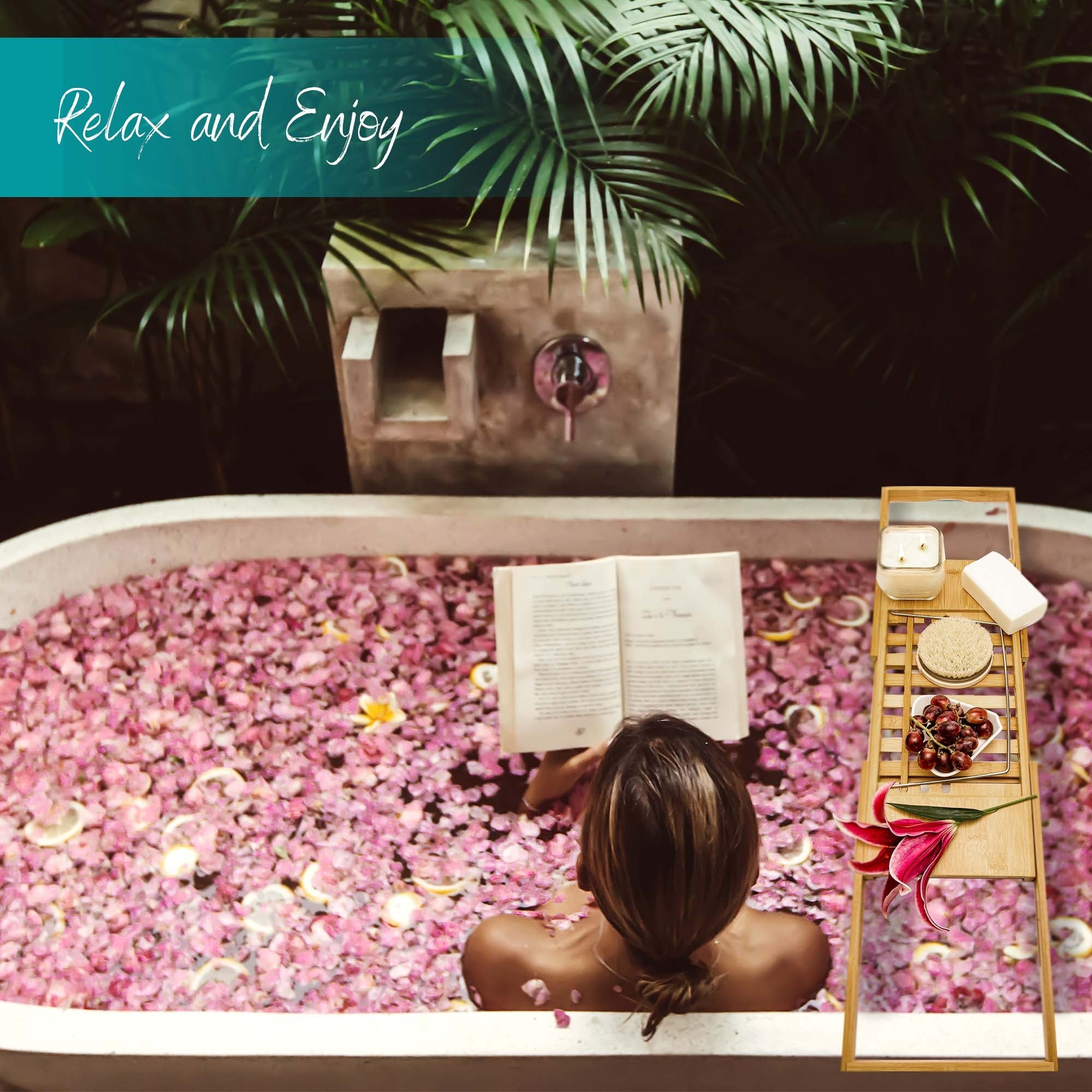 Zinkoo Expandable Bamboo Bathtub Caddy TCB2012B