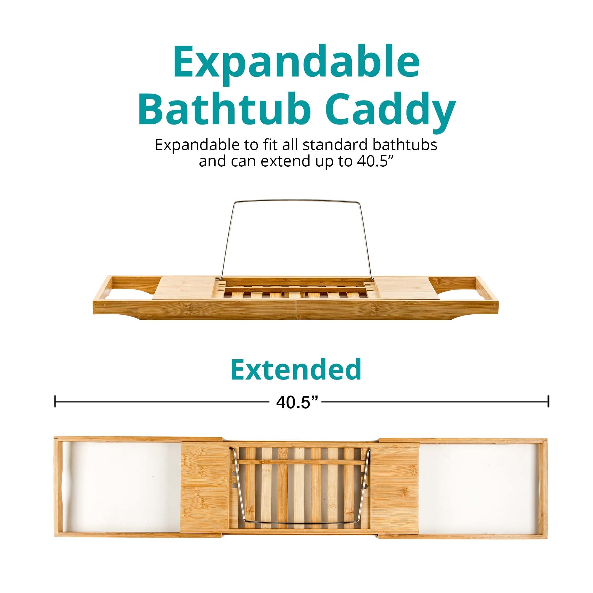 Zinkoo Expandable Bamboo Bathtub Caddy TCB2012B