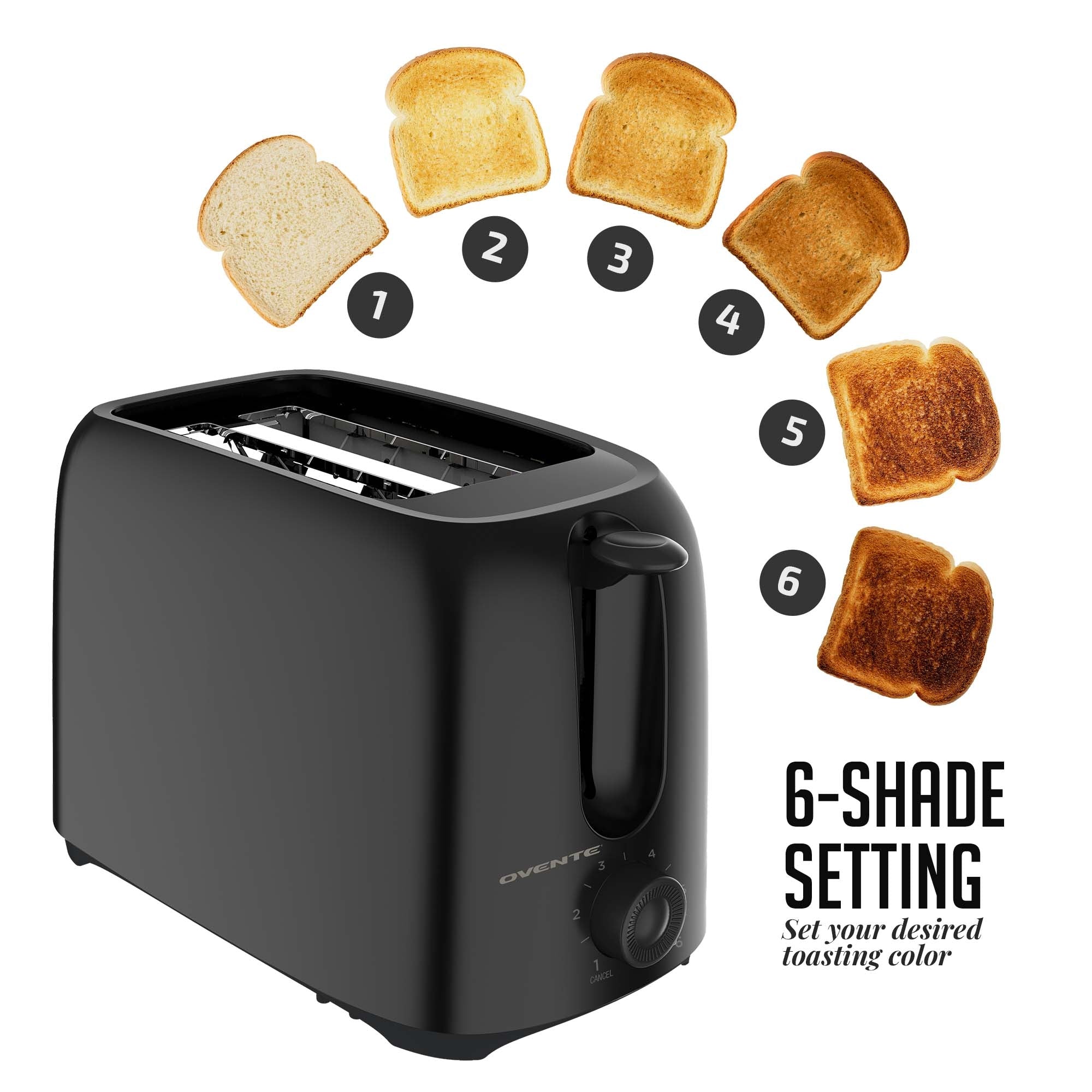 Ovente 2-Slice Electric Toaster Machine TP2210B