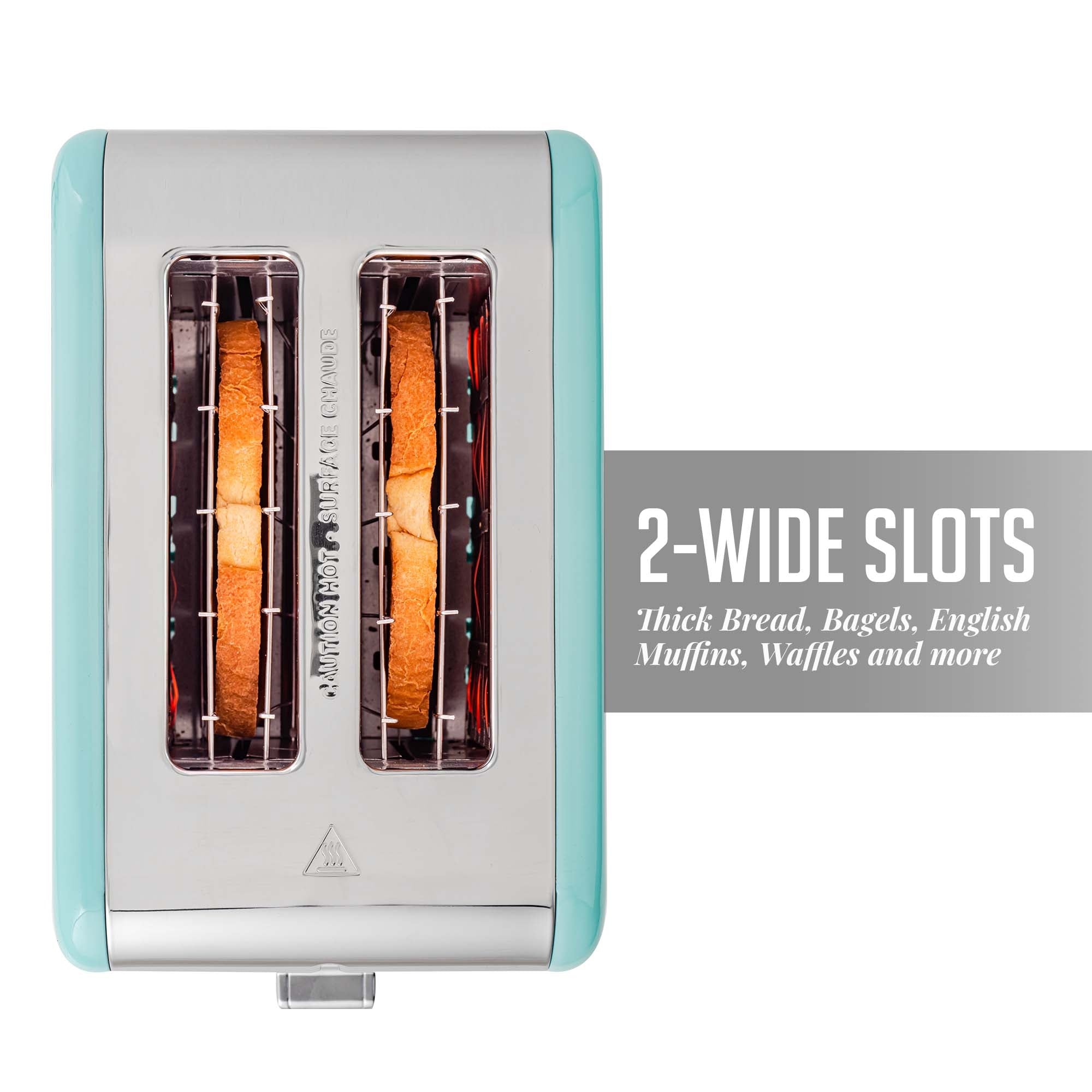 Ovente 2-Slice Toaster with Extra-Wide Slots TS2450T