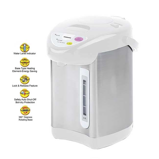 White Ovente Insulated Water Dispenser 3.2 Liters 