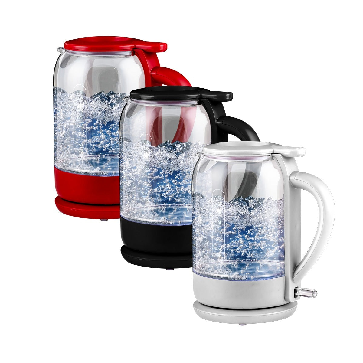 Ovente 1.5 Liter Electric Glass Hot Water Kettle with ProntoFill Technology KG516 Series