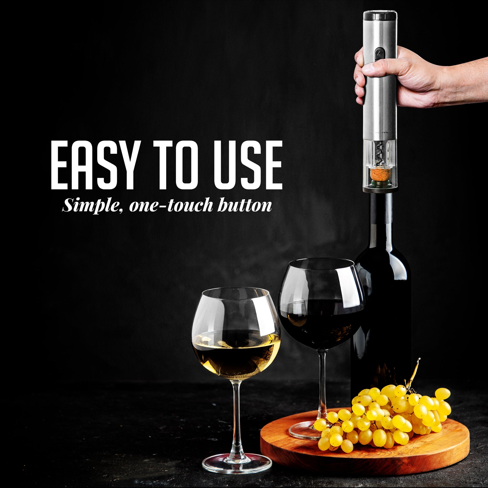 Ovente 10" Electric Wine Opener with Foil Cutter WO1381S