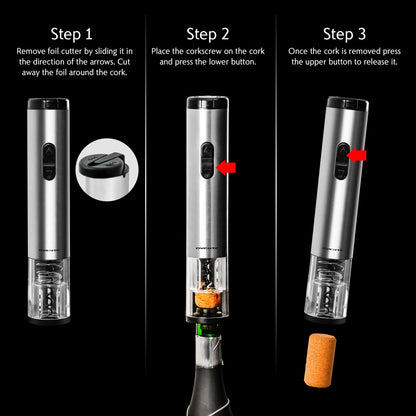 Ovente 10" Electric Wine Opener with Foil Cutter WO1381S